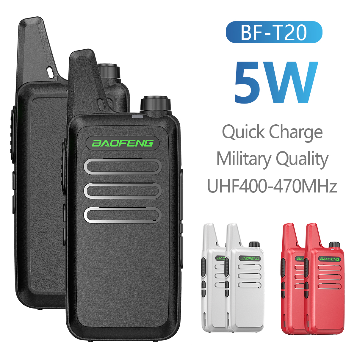Buy take 1】Baofeng BF-T20 5W 16 Channel UHF 400-470MHz Two-Way Black Walkie  Talkie Support USB Charging For BF-C9 KD-C1 BF-888S Radio Support COD For  Child Chrismas Present Lazada PH