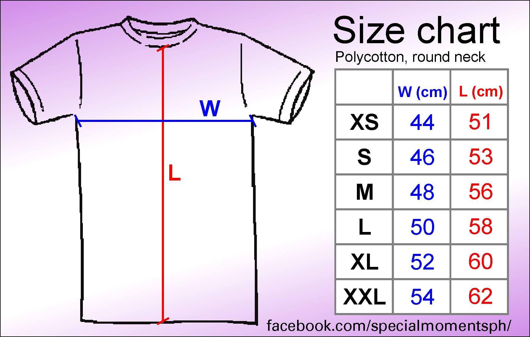 Softex Shirt Size Chart