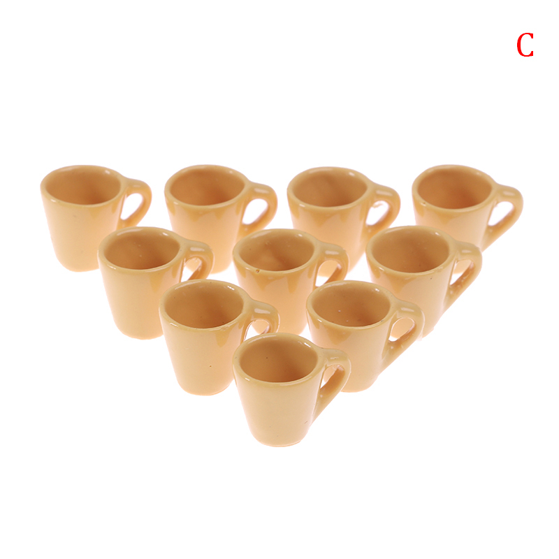 Xingtu 10pc 1:12 Dollhouse Miniature Mug Water Cup Model Kitchen Accessories Toys