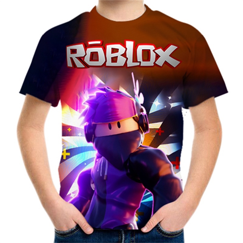 Girls Roblox T-Shirt for Kids, Game Cartoon Print Shirt [5-12 Years Old]