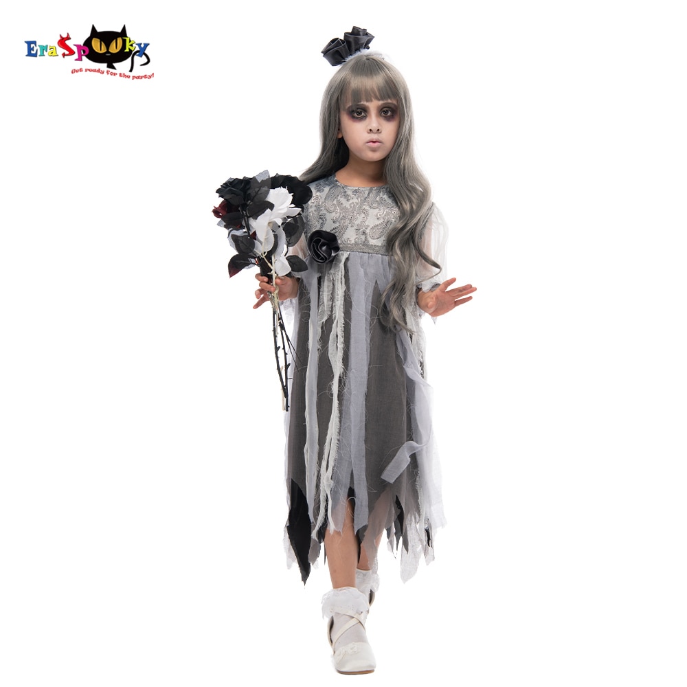 Cô gái Gothic Ma cô dâu Ăn mặc đáng sợ Halloween Trang phục cosplay cho