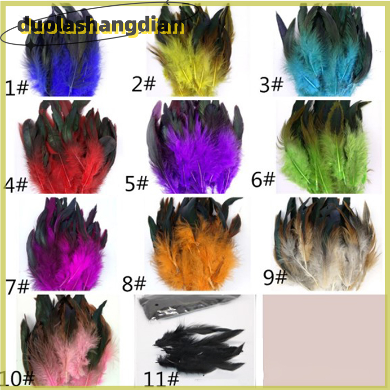 Duola] 50Pcs Lot Natural Color Rooster Feathers 6-8 Inch Pheasant Chicken  Feather Craft