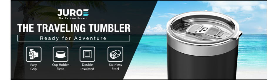 Juro Tumbler 20 oz Stainless Steel Vacuum Insulated Tumbler with Lids and  Straw [Travel Mug] Double Wall Water Coffee Cup for Home, Office, Outdoor  Works Great for Ice Drinks and Hot Beverage –