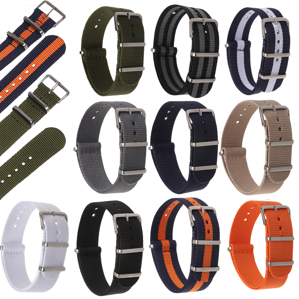 YUCUZF SHOP 18 20 22 mm Durable Fashion Sport Women Man Loop Watchband Replacement Nylon Weaving Bracelet Watch Strap