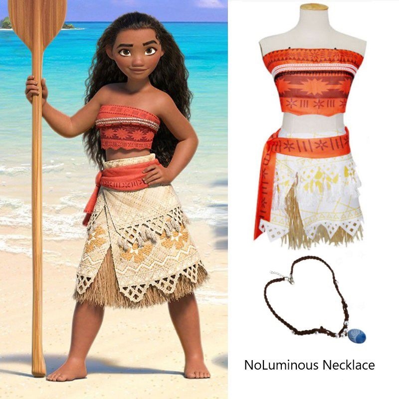Ocean Wonders Moana Costume Cosplay Dress For Kids