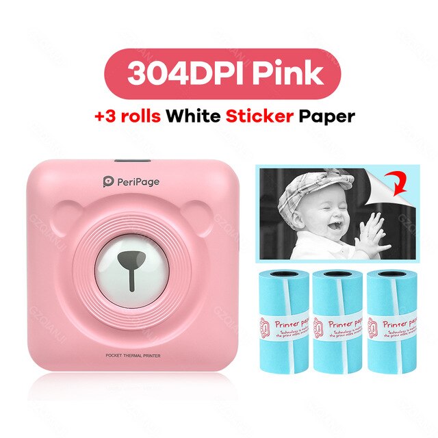 A6 304DPI 2 PeriPage บลูทูธพกพาขนาดเล็กไร้สายกระดาษเครื่องพิมพ์ภาพกระเป๋าการพิมพ์ความร้อนการเชื่อมต่อ USB Impresoras Foto