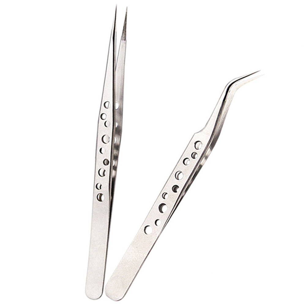 HETU070703. Fashion Straight Curved Stainless Steel Extensions Grafting Nippers Clip Tool Eyelash Tweezer Rhinestones Picker