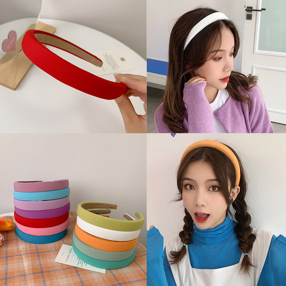 DAOQIWANGLUO Trendy Hair Accessories Headwear Thick Colorful Sponge Hairband Girls Headband Hair Band Hoop