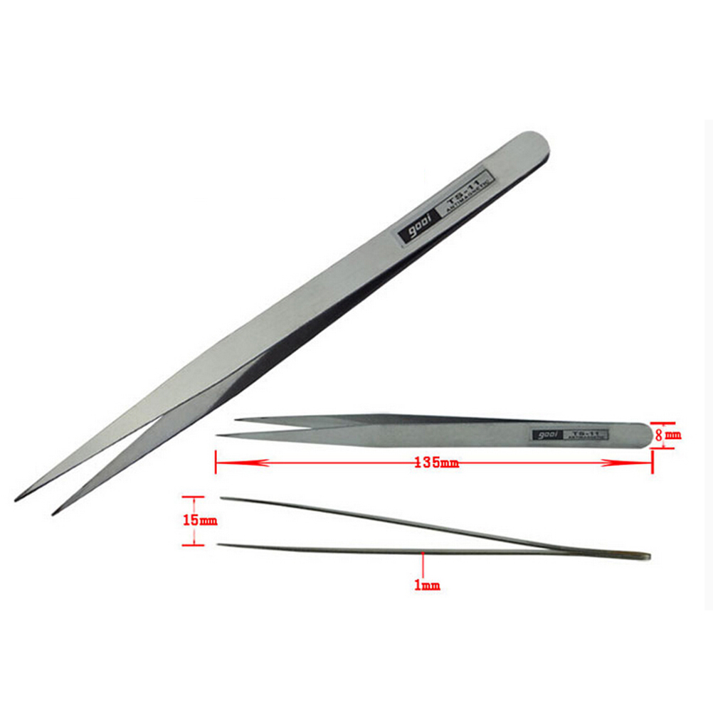 [MOCHOS] 6 PCS Anti Magnetic Stainless Steel Tweezers Forceps Fine Kit Set Jewelers Tools
