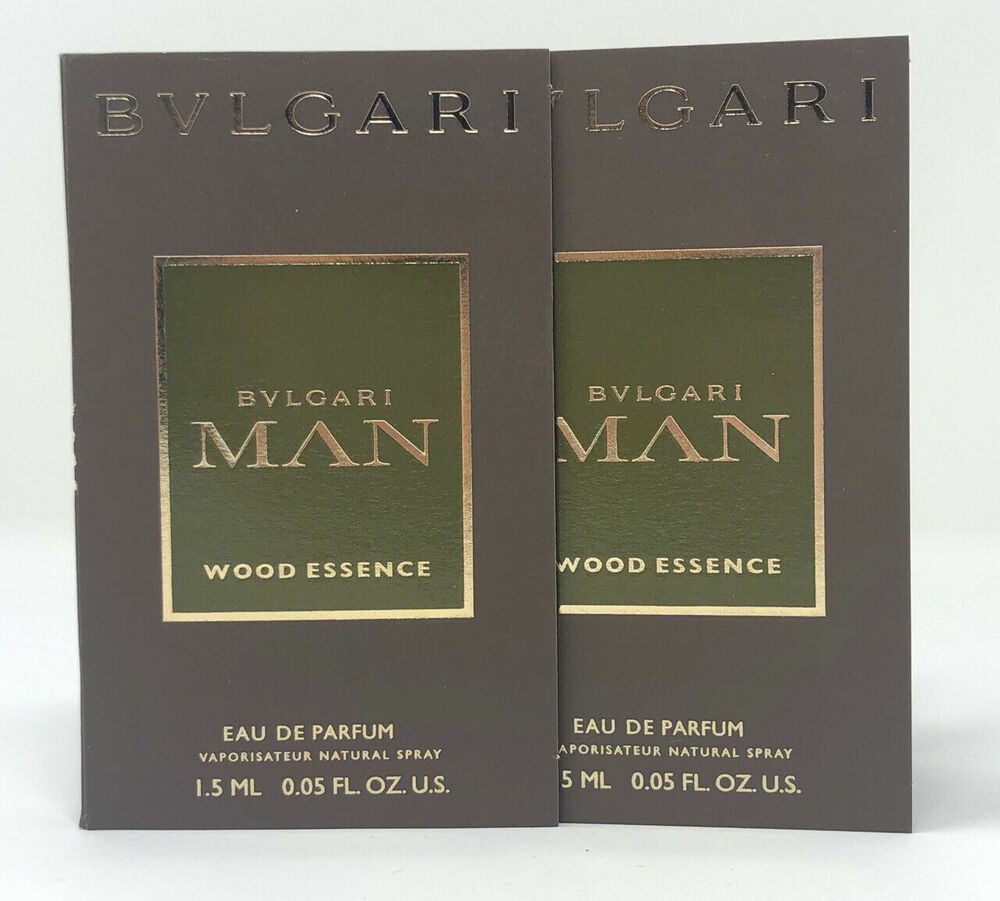 2 X BVLGARI Man Wood Essence Cologne EDP Spray 0.05 oz / 1.5 ml