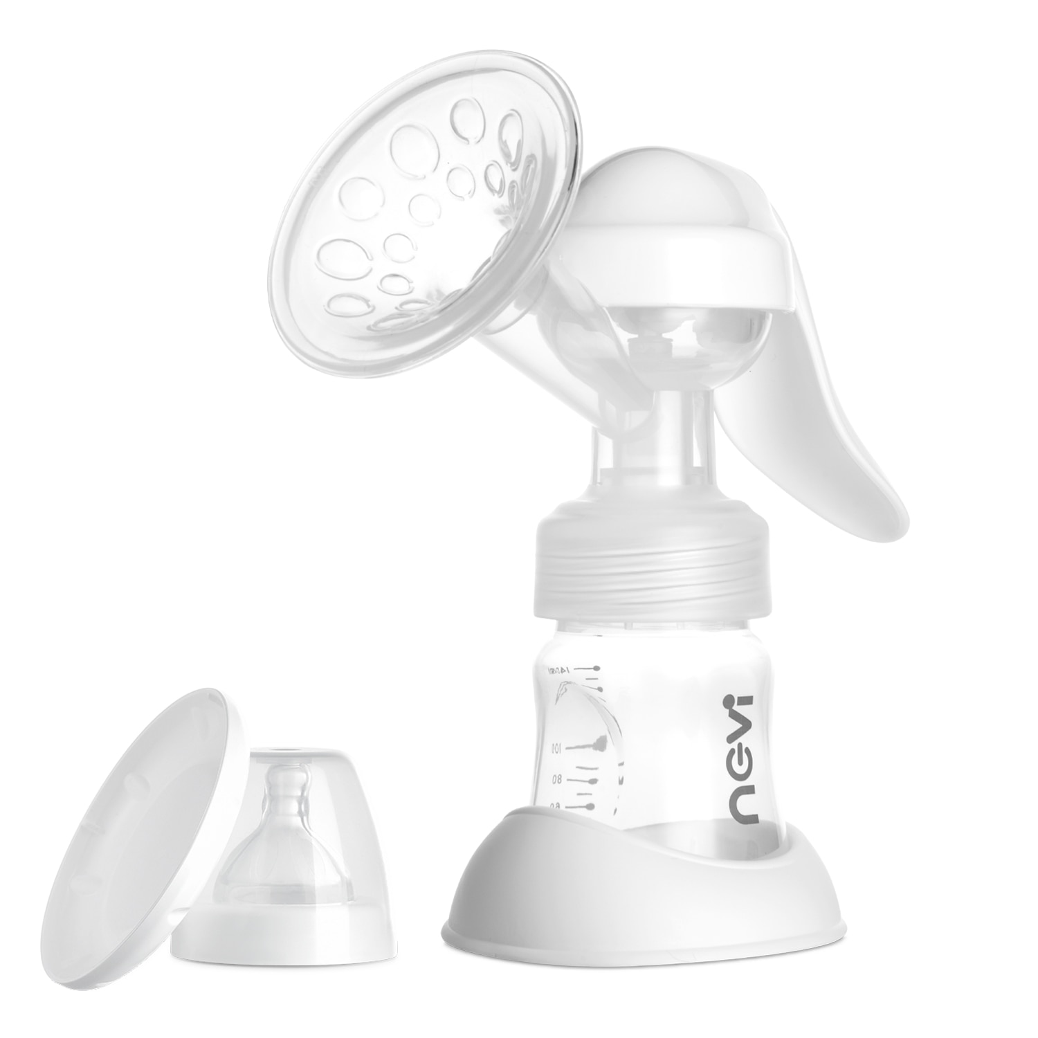 ZZOOI NCVI Manual Breast Pump with Milk Bottle Portable Breastfeeding