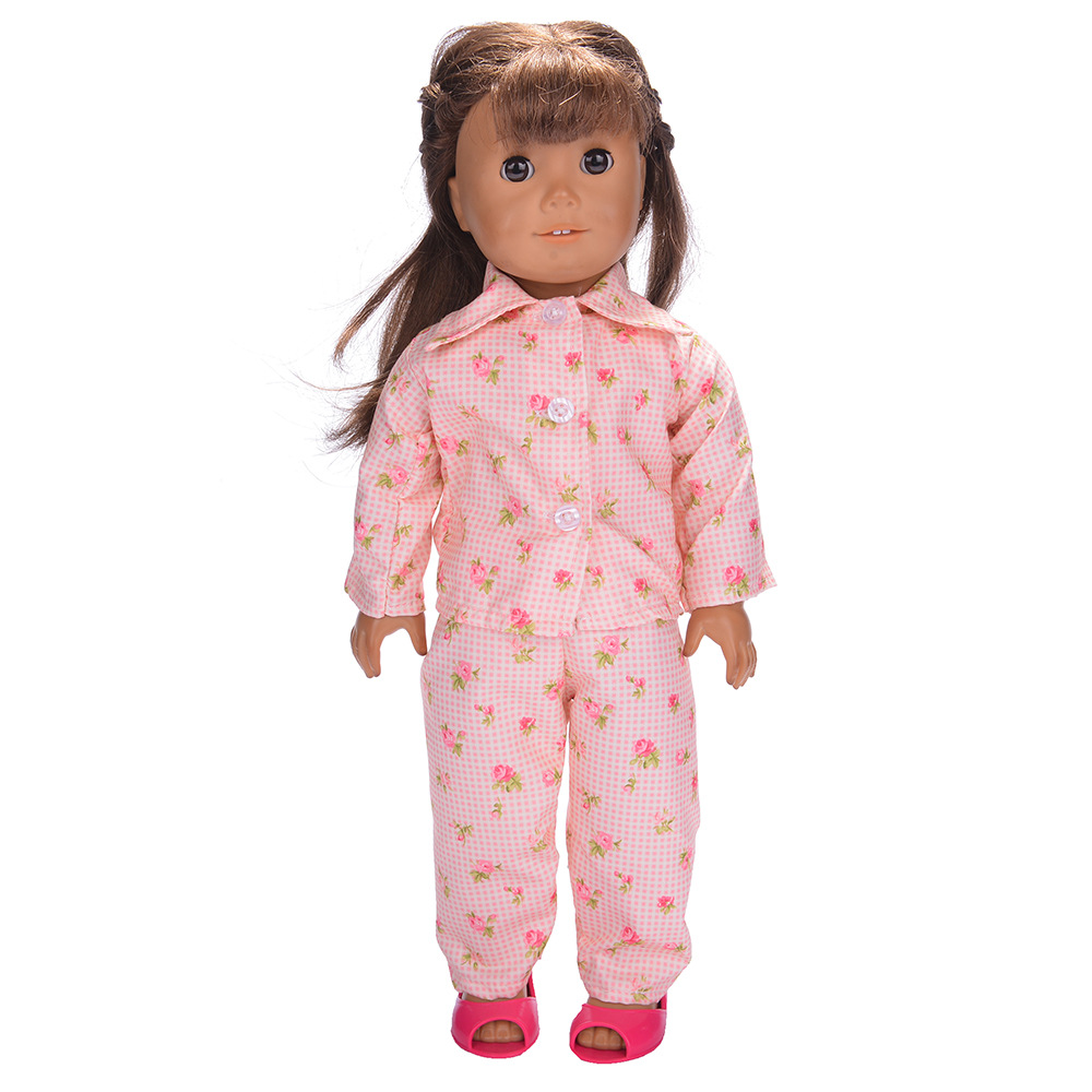 Pajamas Handmade for 18 inch American Girl Doll - Pink Kitty Flannel