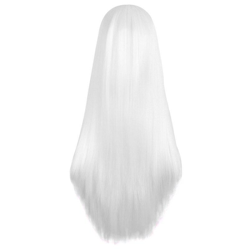 MapofBeauty White Costume Wig Synthetic Heat Resistant Long Straight Hair Halloween Carnival Cosplay Wigs Events Women Hairpiece YFD Store