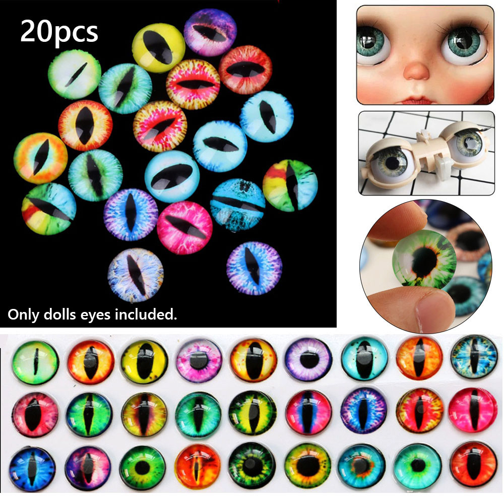 TEENIE WEENIE SPORTS 20pcs New Accessories Toy Dinosaur Animal Glass Dolls Eyes Time Gem DIY Crafts Eyeballs