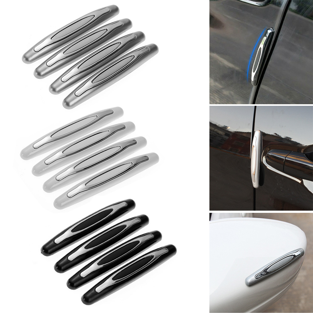 SOUMNS SPORTS 4Pcs Moulding Decorative Edge Trim Corner Bumper Car Door Protector Anti-Collision Strip Auto Guard Anti-Scratch