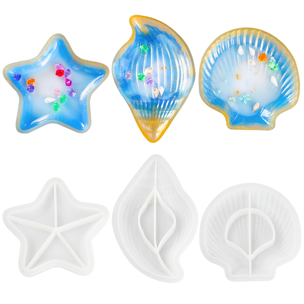 NARGANG89 Gift Jewelry Case DIY Making Props Resin Epoxy Starfish Conch Molds Storage Box Molds Shell Silicone Mould Crystal Glue