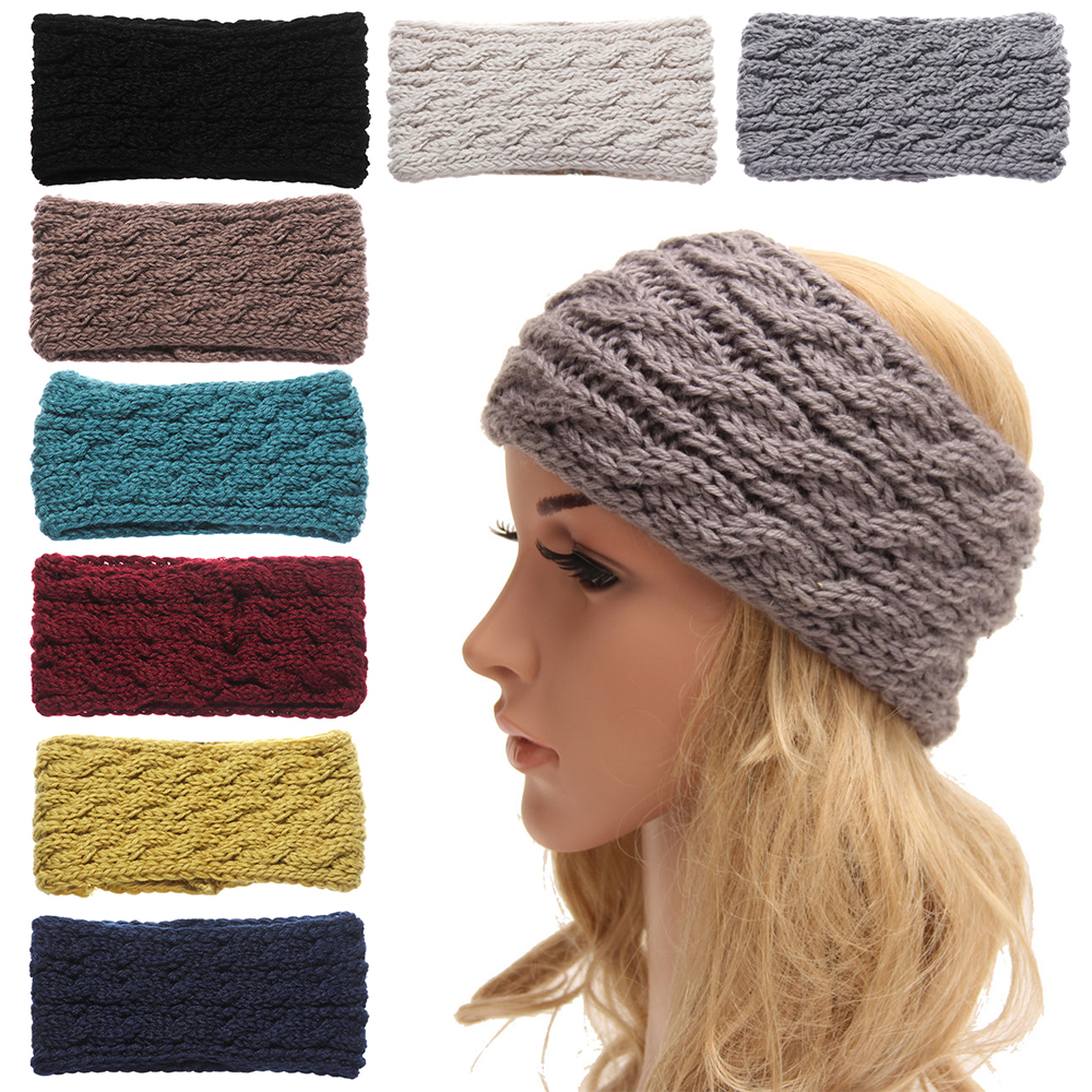 SIKONG Fashion Hair Accessories Soft Knitted Headwear Winter Headbands Stretch Turban Ear Warmer