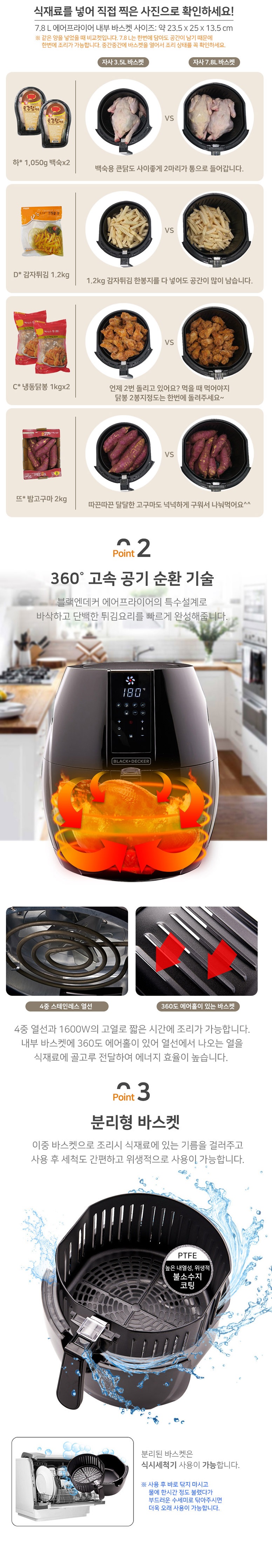 BLACK + DECKER Digital Oil Free Korean Air Fryer BXEO1902-A 7.8L (BLACK)