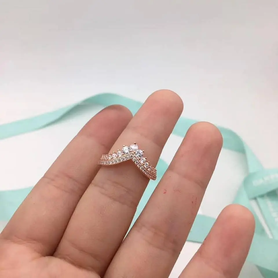 pandora rose princess wishbone ring