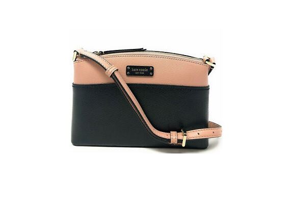 kate spade black bag pink interior