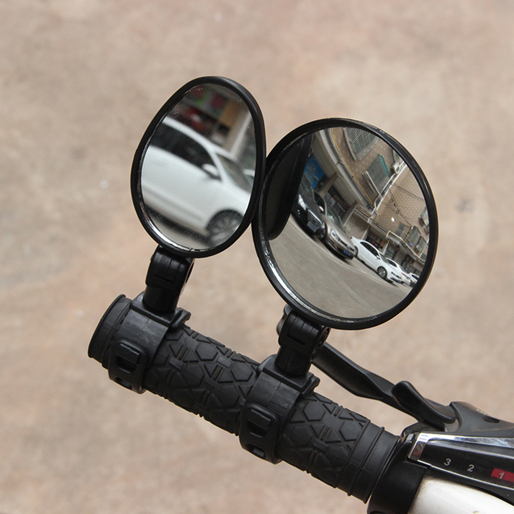หน่วยความจำกีฬายืดหยุ่น360 ° หมุนยางปรับได้ + ABS ด้านหลัง Handlebar จักรยานกระจกรถจักรยานยนต์ Looking Glass กระจกมองหลังจักรยาน