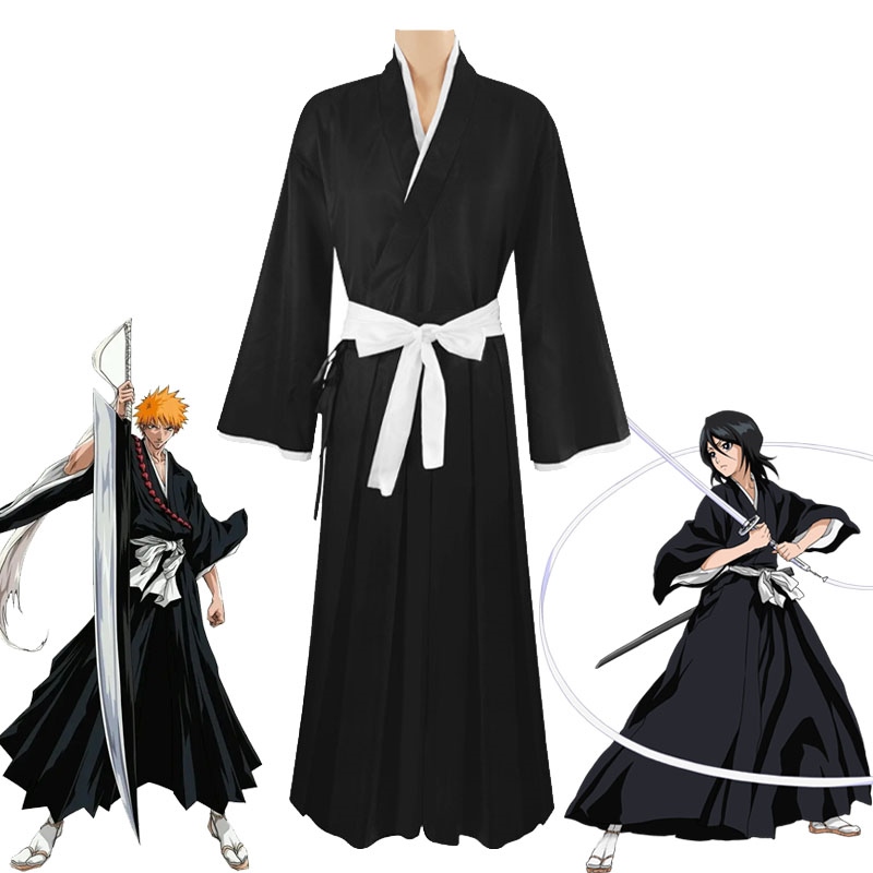 Bleach Kuchiki Rukia Cosplay Costumes Kurosaki Ichigo Die Pa Soul Society  Shinigami Kimono Full Outfit Thousand-Year Blood War | Lazada PH