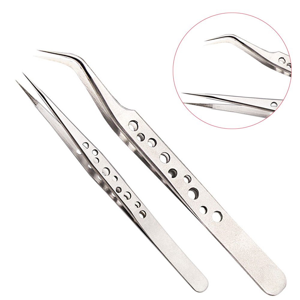 ADYQKU0DH New Straight Useful Curved Eyelash Tweezer Extensions Grafting Nippers Clip Tool Rhinestones Picker