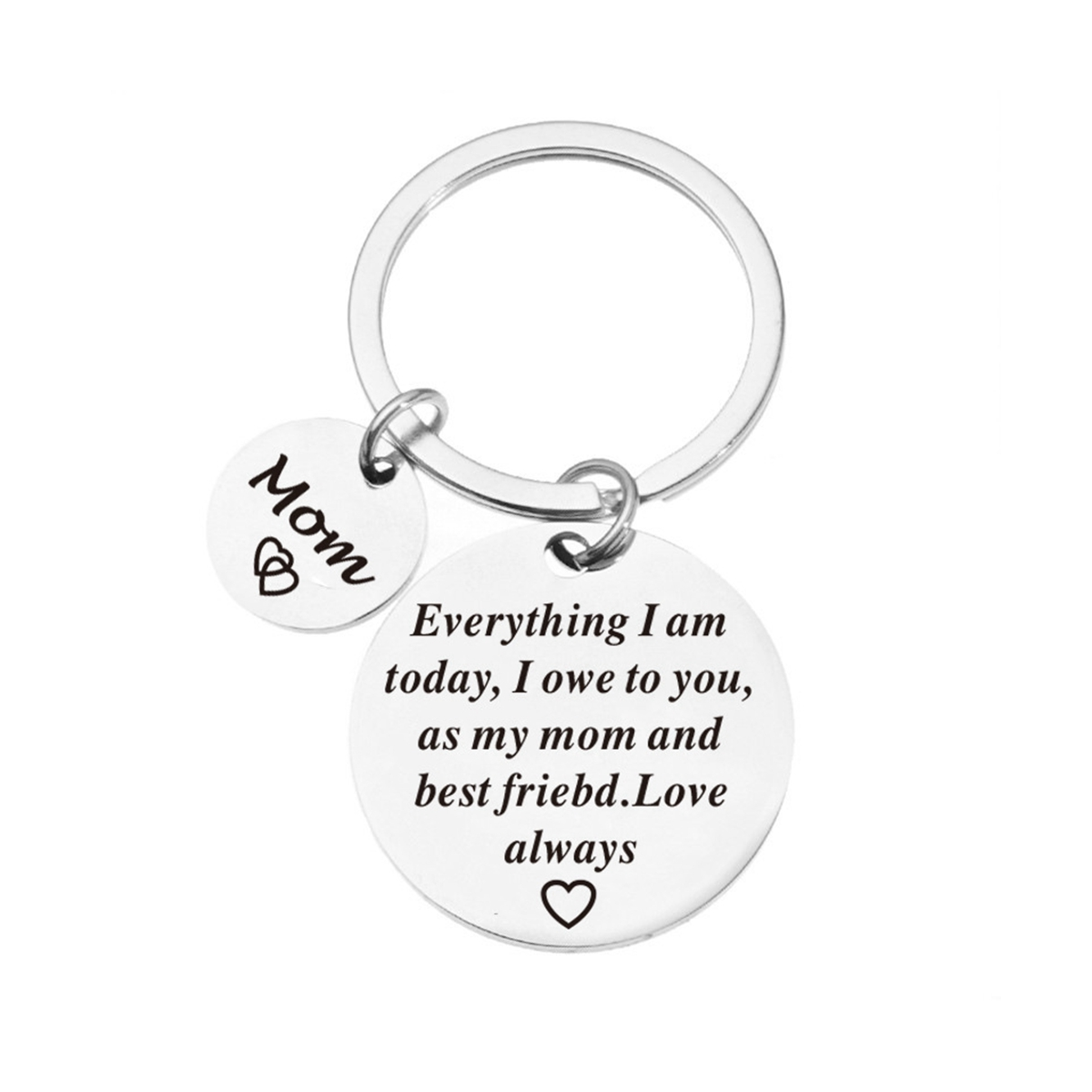 Mother Day Keychain,Mom Birthday Gifts From Daughter Keychain-As My Mom and Best Friend,Love Always
