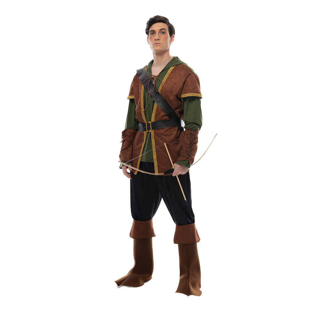 Chàng trai Archer Robin Hood Cosplay Trang Phục Halloween Trẻ Em Thợ Săn Rừng Áo Hoodie Trang Phục