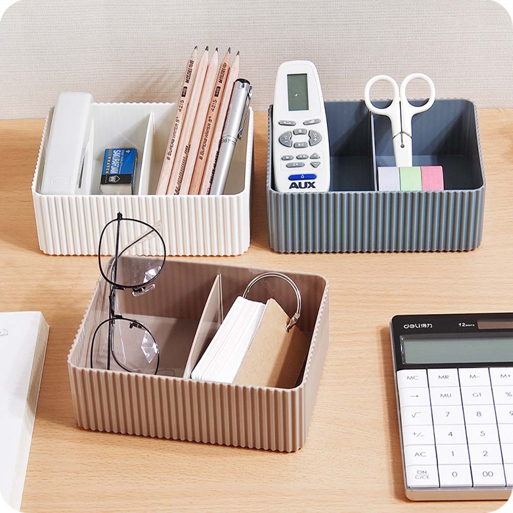 CENPAI รูปสี่เหลี่ยมผืนผ้าพลาสติก Sundries Grid Organizer Partition กล่อง Finishing กล่องกล่องเก็บของเครื่องสำอางค์ Organizer เครื่องสำอางค์ Closet