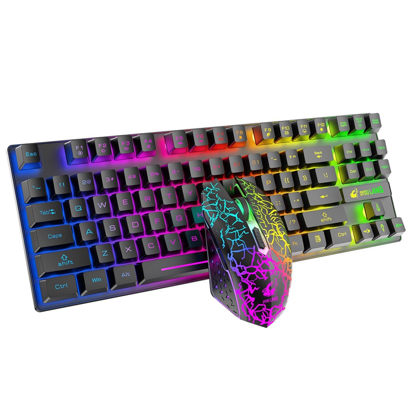 ZIYOU LANG Wireless Gaming Keyboard and Mouse Combo 2.4Ghz Rechargeable Rgb Backlit Keyboard with 2400Dpi Gaming Mouse