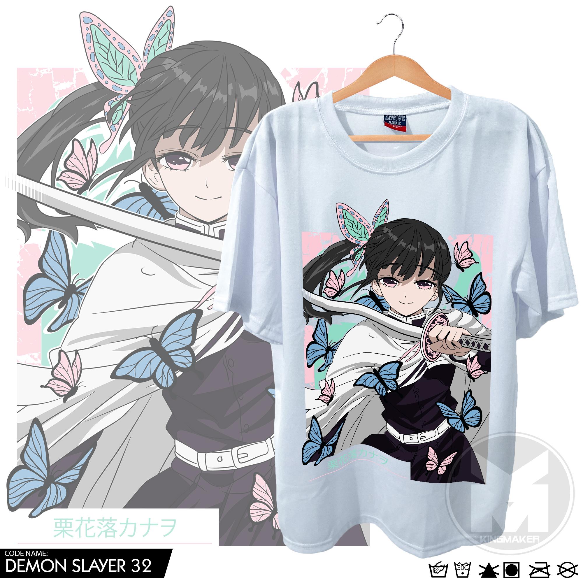 DEMON SLAYER Nezuko Kamado Design T-shirt with DTF (Direct to Film) Anime  Print Rubberized Quality Plain 80% Cotton 20% Polyester, Crew / Round Neck  for Casual Unisex Wear, fit Men Woman, Available