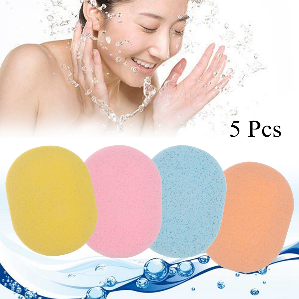 ZHUAFENGXI 5 Pcs Hot Sale Skin Care Exfoliator Bathroom Supplies Facial Cleaner Body Washing Sponge Cleansing Sponge Scrub Puff