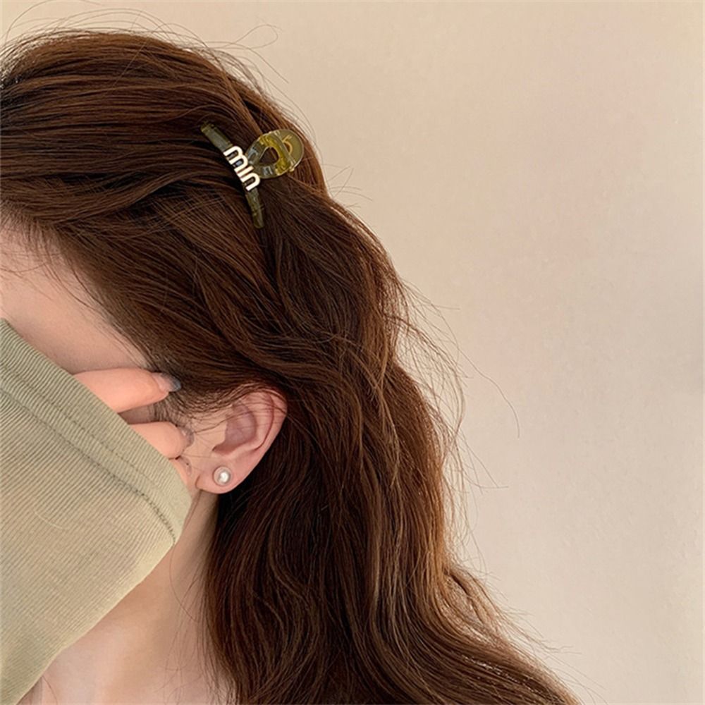 WSRYHDFE Phụ Kiện Tóc Ngọt ngào Dễ thương Đơn giản Phụ kiện đội đầu Kẹp cá mập Phụ kiện tóc Kẹp bên Khí chất Dành cho bé gái Phụ kiện tóc Kẹp tóc chữ cái Kẹp tóc nữ Kẹp cua phong cách Hàn Quốc