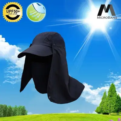MicroBang Summer Sun Hat Caps, Unisex 360°outdoor Sun Protection Fishing Hats With Removable Neck&Face Flap Cover, UPF 50+ (2)