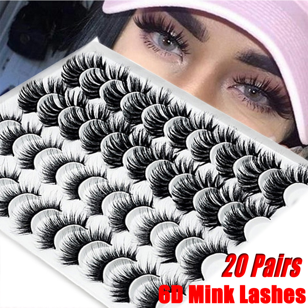 SANYIYANG Handmade 20คู่นุ่มยาว Wispy Dramatic หนาหนาเครื่องมือแต่งหน้า Lashes Fake Eye Lashes 6D Mink ขนตาปลอมชุด