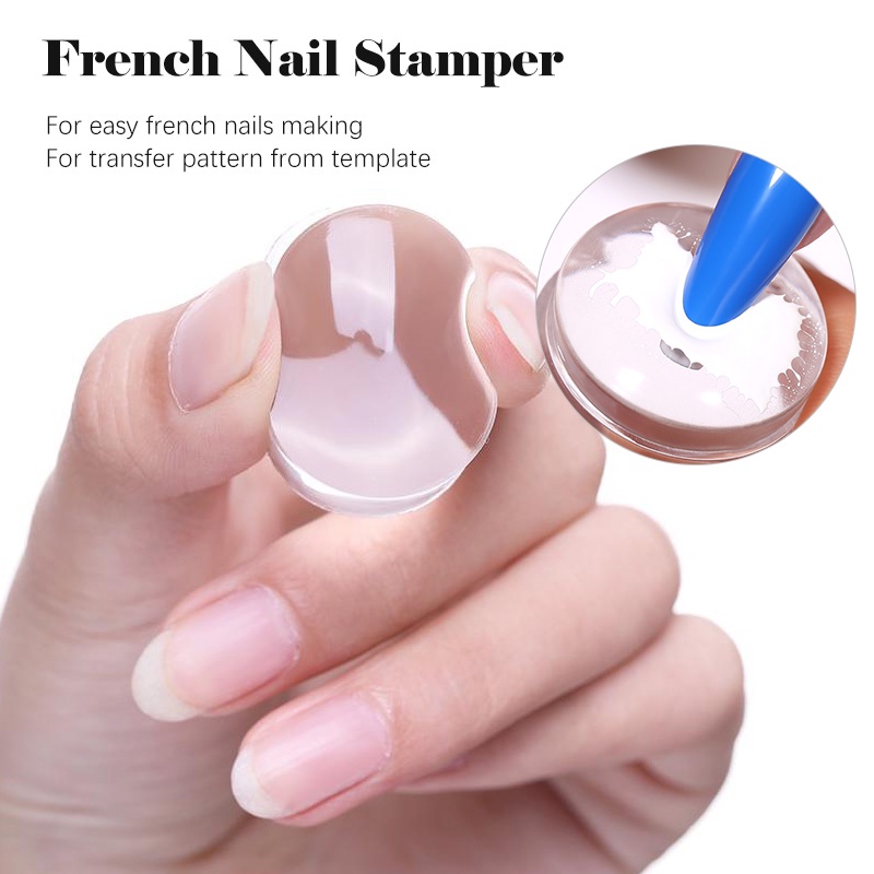 Nail Art Stamper, French Nails Jelly Cream Silicone Stamping Nail Polish  Transfer Stamper, French Tips Manicure Tools Pink Soft Sticky Nail Stamper  For Nail Arts Diy Nail Decoration Accessories - Walmart.com