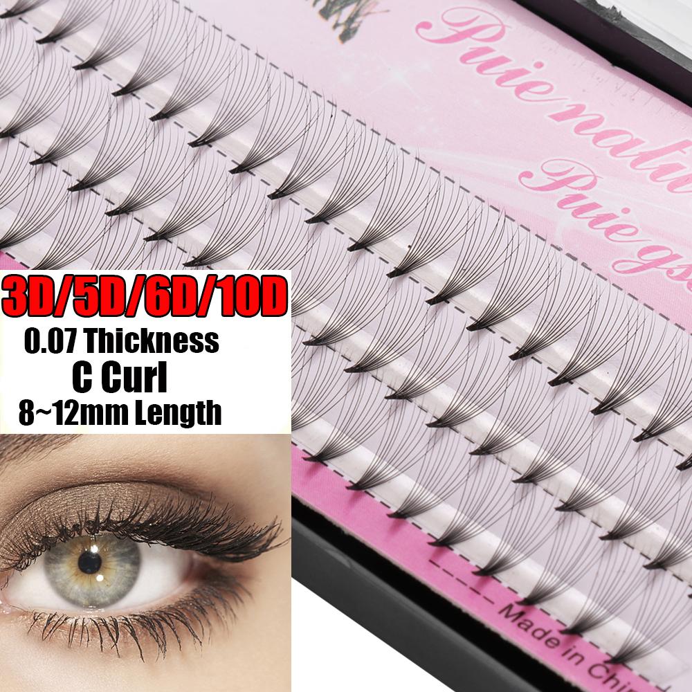 grqs คุณภาพสูงความหนา 0.07 มม. ปริมาณขนตาปลอมธรรมชาติ Mink สีดำขนตาส่วนบุคคล Lash Grafting