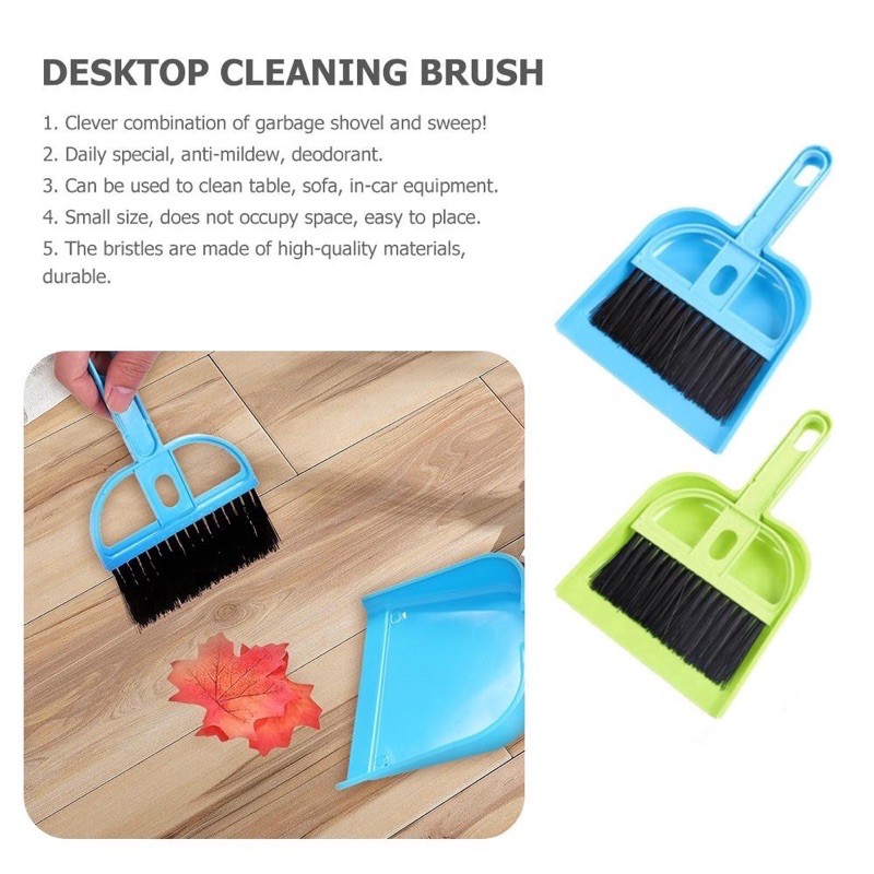 Mini Plastic Cleaning Brush and Dustpan Set, Small Brush Small Dustpen Pack  of 1