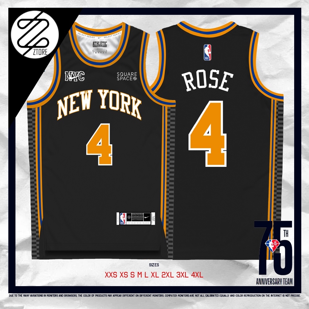 Ztore 75th Edition NBANew York Knicks Derrick Rose Jersey 2022 Full  Sublimation Premium Dryfit