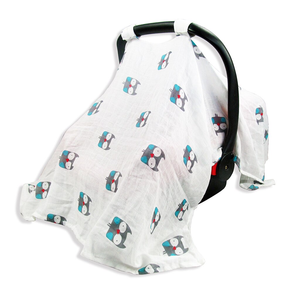 owl owl 90X120cm 2 Layers Cotton Baby Car Seat Cover Blanket