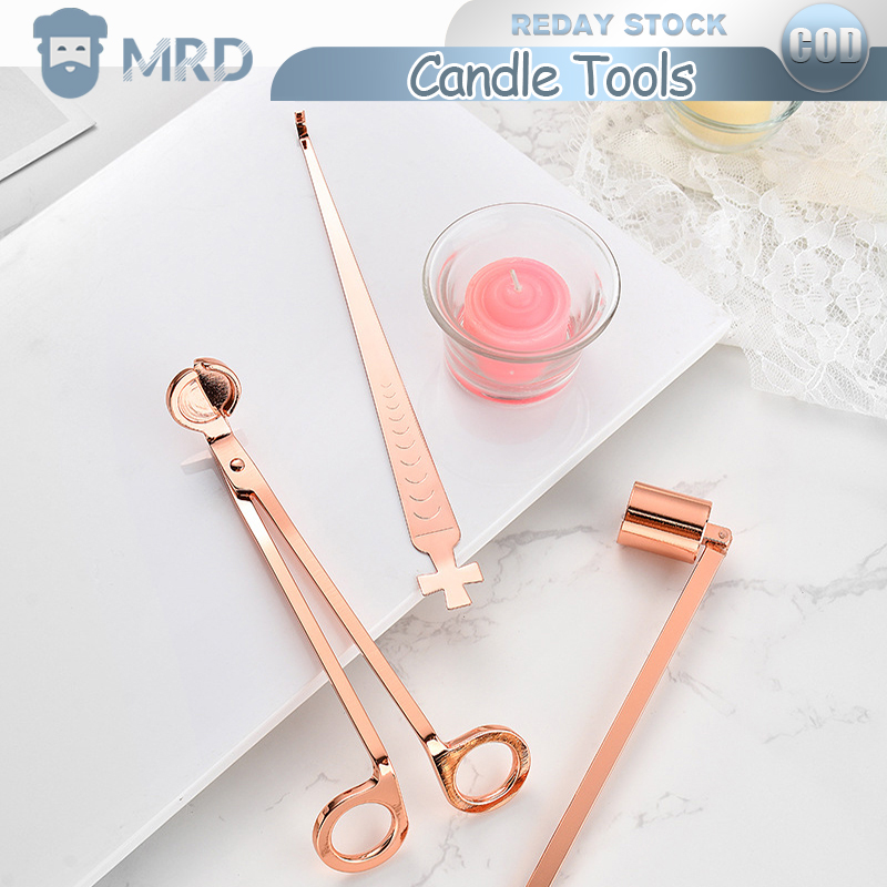 LAQI Stainless Steel Straight Tube Shaped Candle Snuffer Candle Cover Fashion Wick Trimmer Cover Hand Tool Gold 