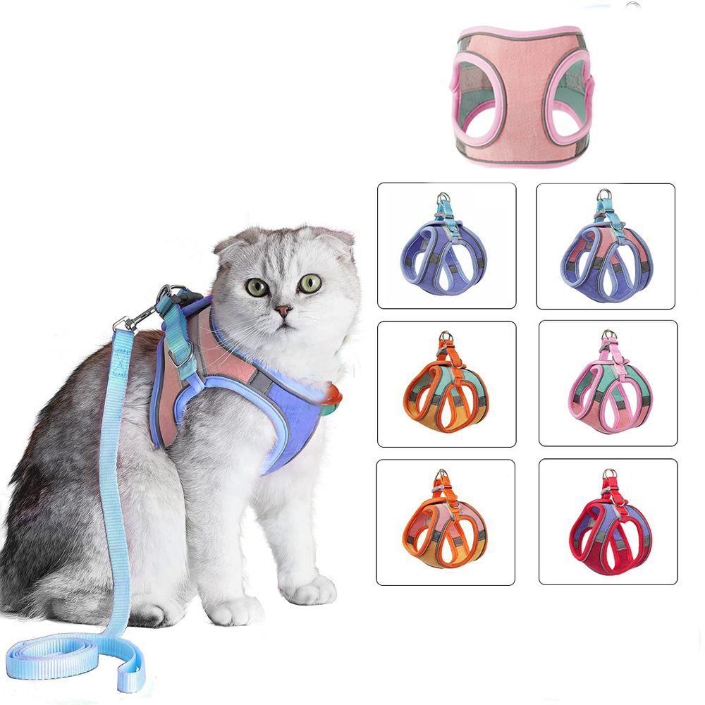HN7R4N Outdoor For Cat Puppy,Rabbit Vest Harness Adjustable Breathable Soft Cat Collar Pets Vest Cat Accessories Cat Harness