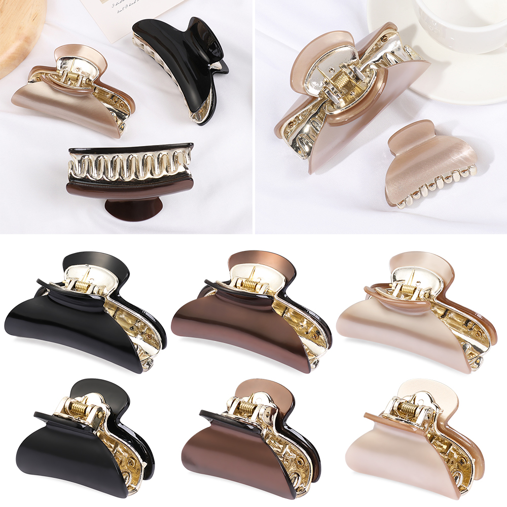 N33GVC3Q Women Girls Hair Accessories Shinny Small Hair Claw Clip Hair Clamps Barrette Metal Hairpins