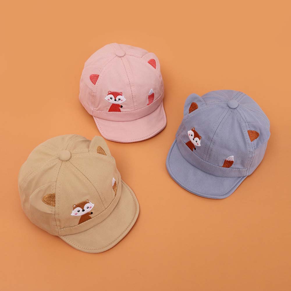 LINGUO4หญิงฤดูใบไม้ผลิฤดูร้อนการ์ตูนกระรอกนุ่ม Brim หมวกกันแดดเบสบอลหมวกหมวกทารกหมวกสำหรับทารก