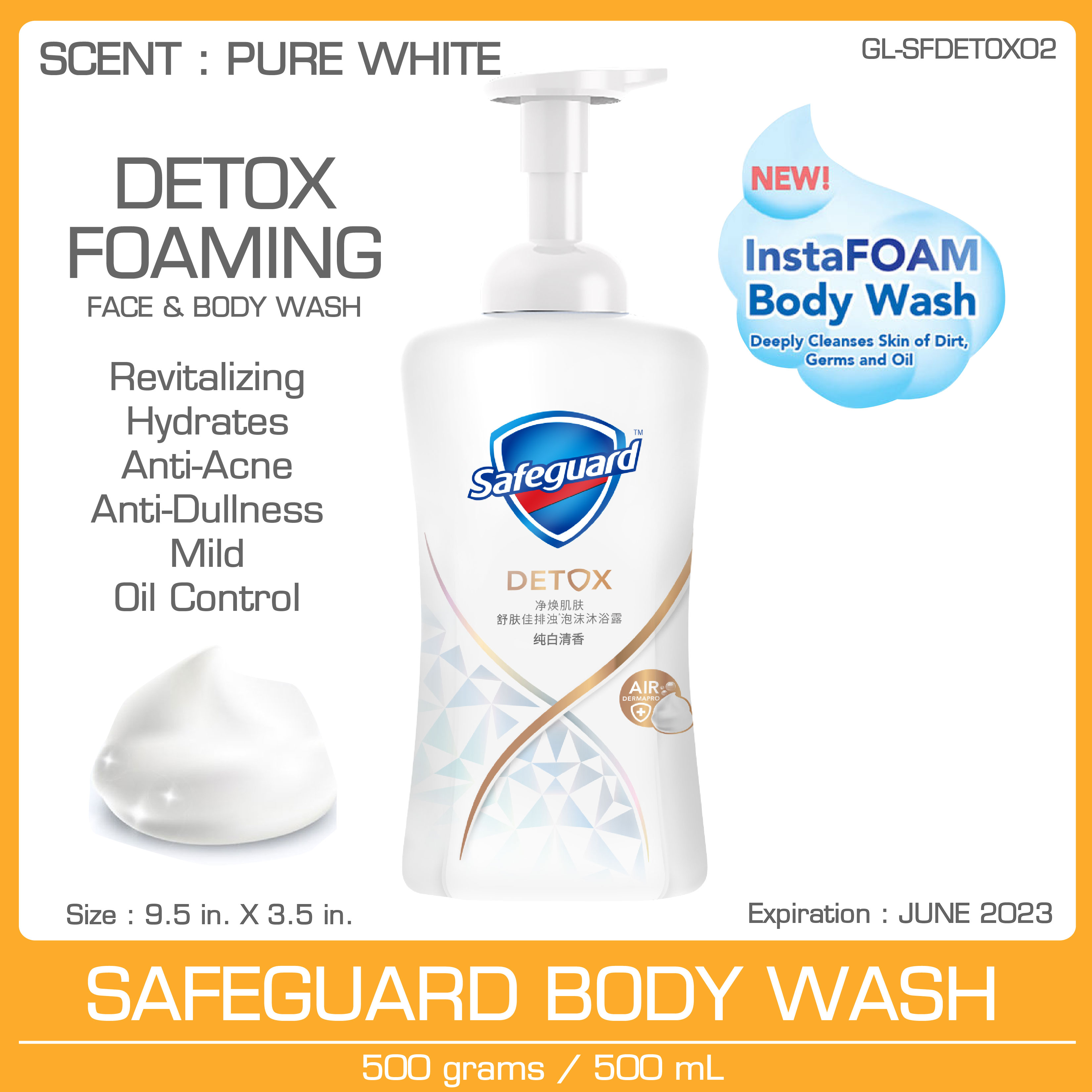 safeguard detox acne body wash