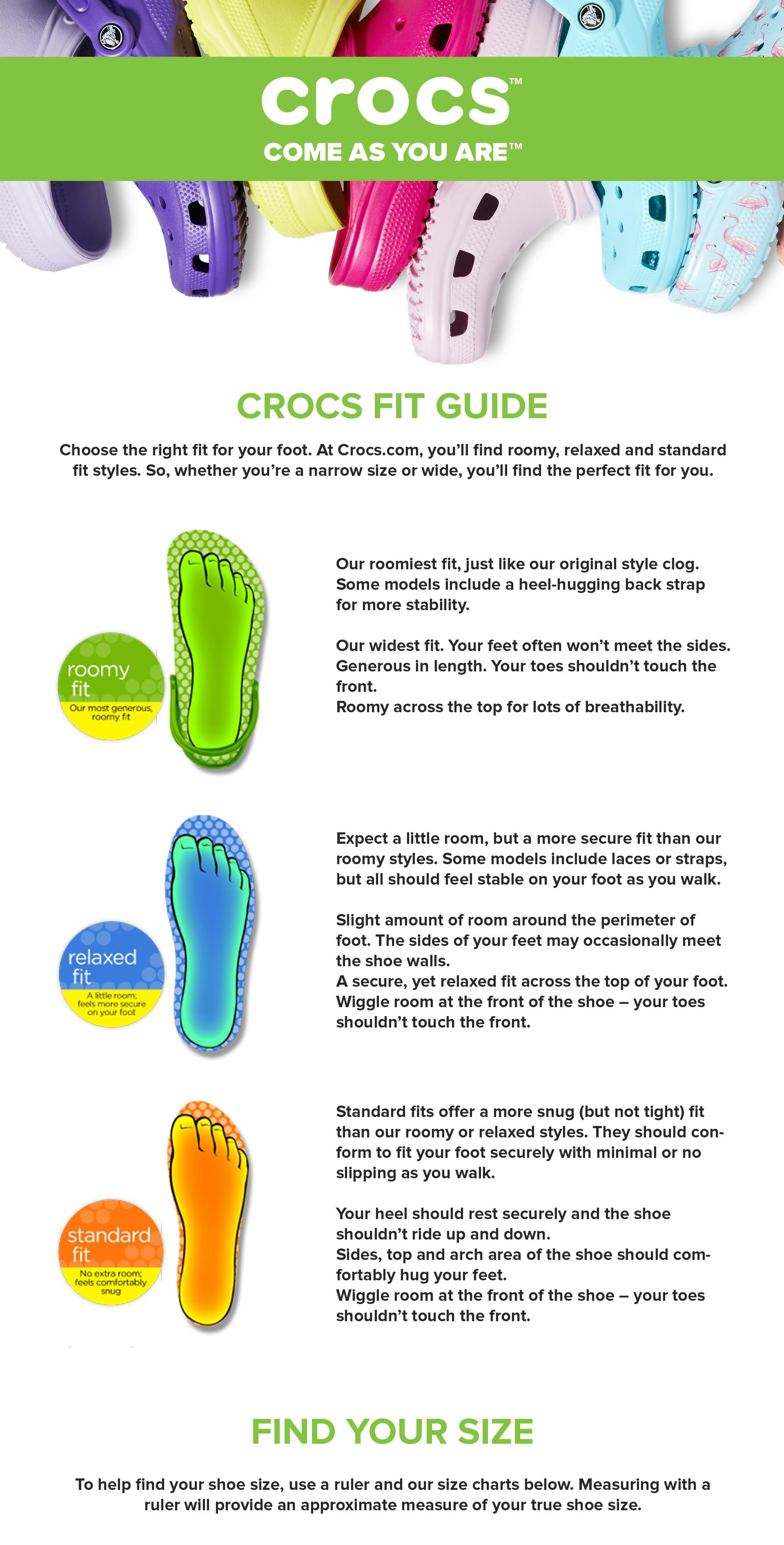 crocs fit guide us