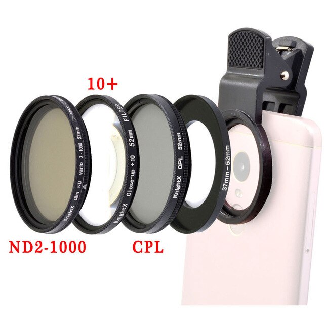 KnightX Universal Neutral Density ND กล้องสมาร์ทโฟน Filter 52MM เลนส์ไมโครสำหรับโทรศัพท์มือถือ Android โทรศัพท์มือถือ