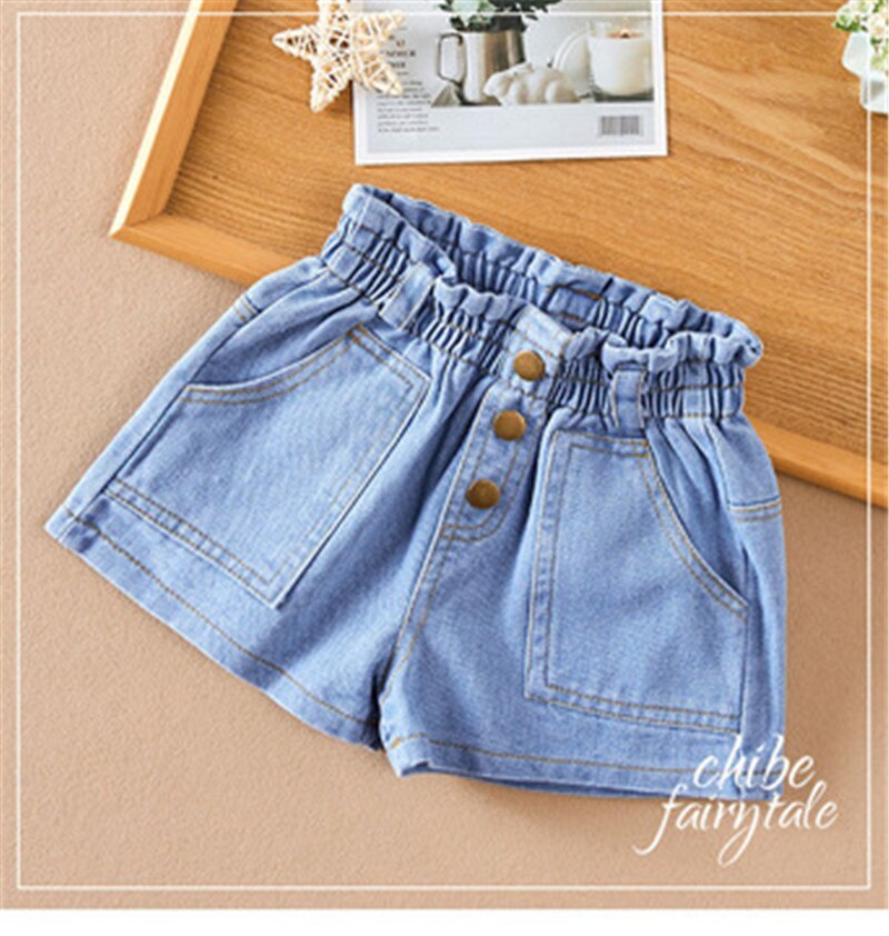 Denim Shorts for Women High Waist Solid Summer 2021 New Korean Style  All-Matching Slimming Ladies Short Pants Loose Wide Leg A-line Hot Jeans