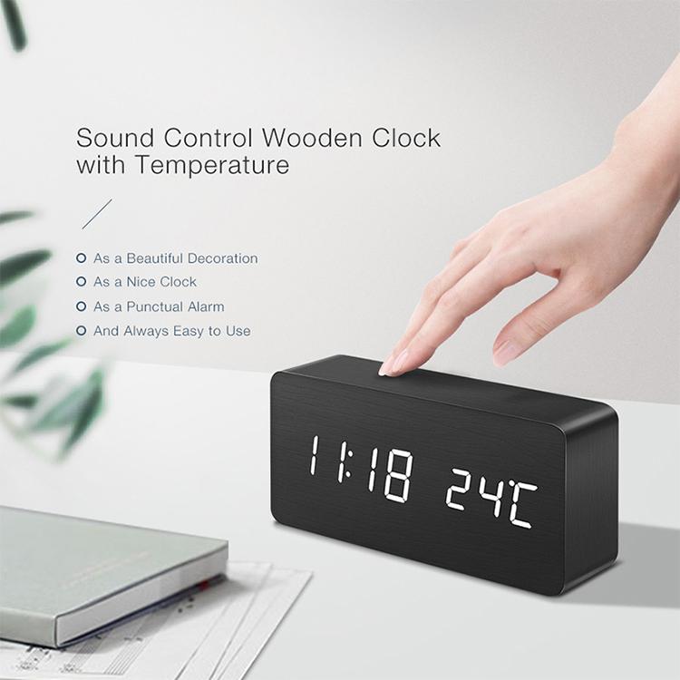 Free Shipping Led Digital Alarm Clock Voice Control Thermometer